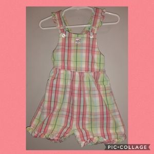 Vintage Gymboree Butterflies Plaid Romper Shortall